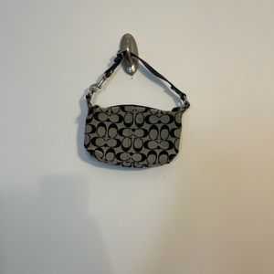 Coach Mini Monogrammed Black and Gray shoulder Bag